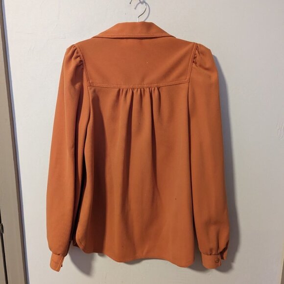 Vintage Jantzen Button Smock Shirt Jacket Groovy 70’s Orange Polyester - Picture 2 of 4